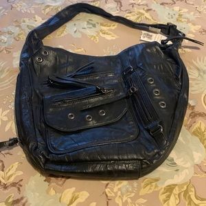 Black leather purse one strap
